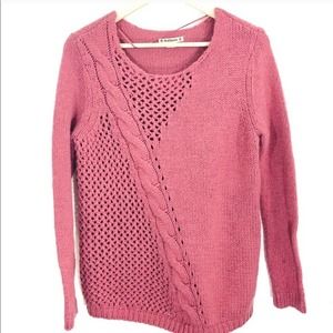 Ruff Hewn Chunky Knit Pink Sweater XL